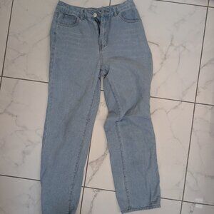 Light Blue Denim Jeans - Straight Legged - Shein, Size 6, Medium EU 38- Like New